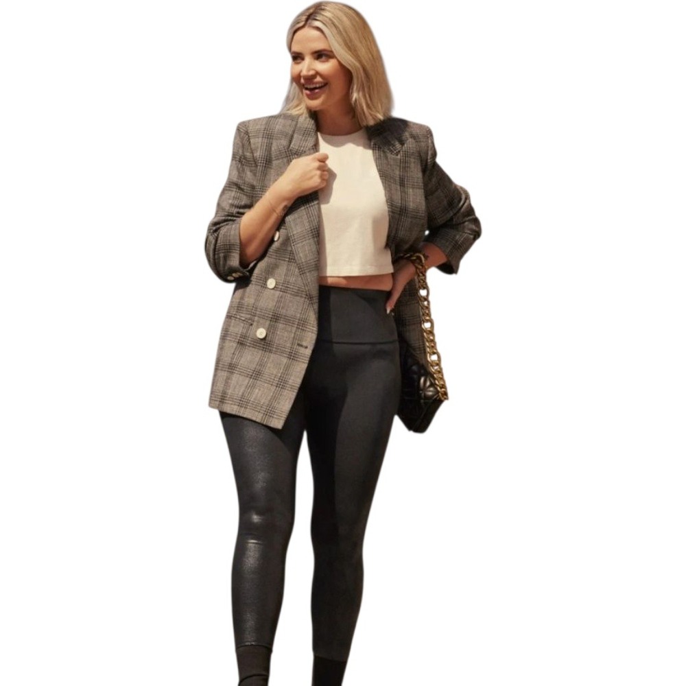 Knix x The Birds Papaya Metallic Black Leggings XL